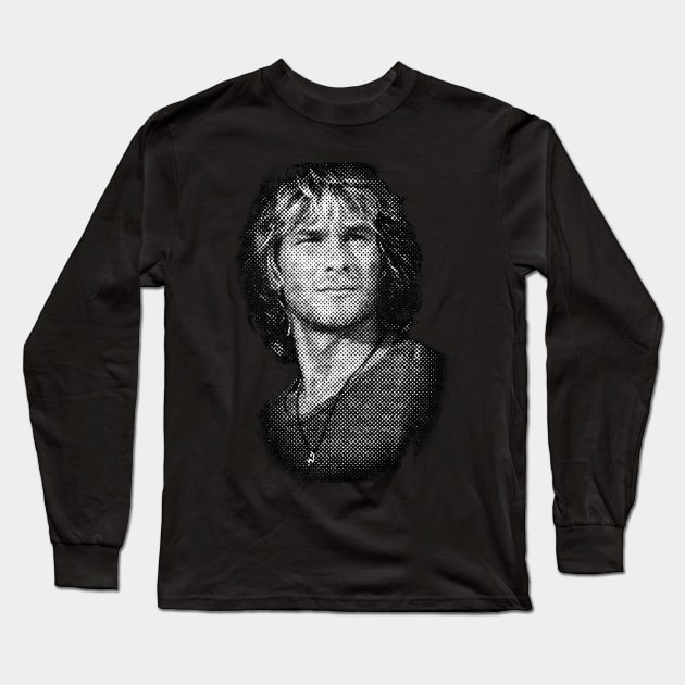 Patrick Swayze*Halftone Long Sleeve T-Shirt by Resdis Materials